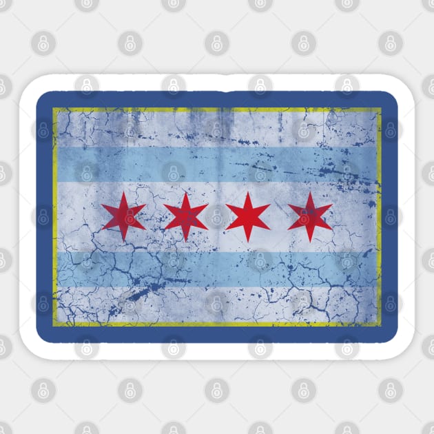 Vintage Chicago Flag Sticker by E